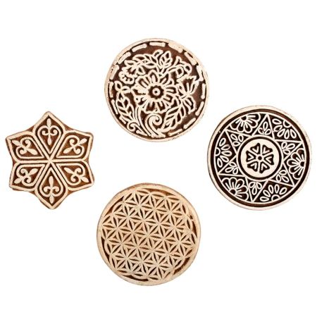 Set of 4 Piece New Mix Wooden Printing Block